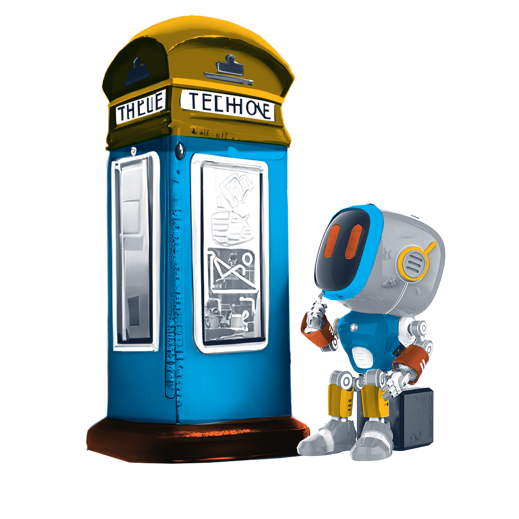 Robot using phone booth 3 Robot using phone booth 3